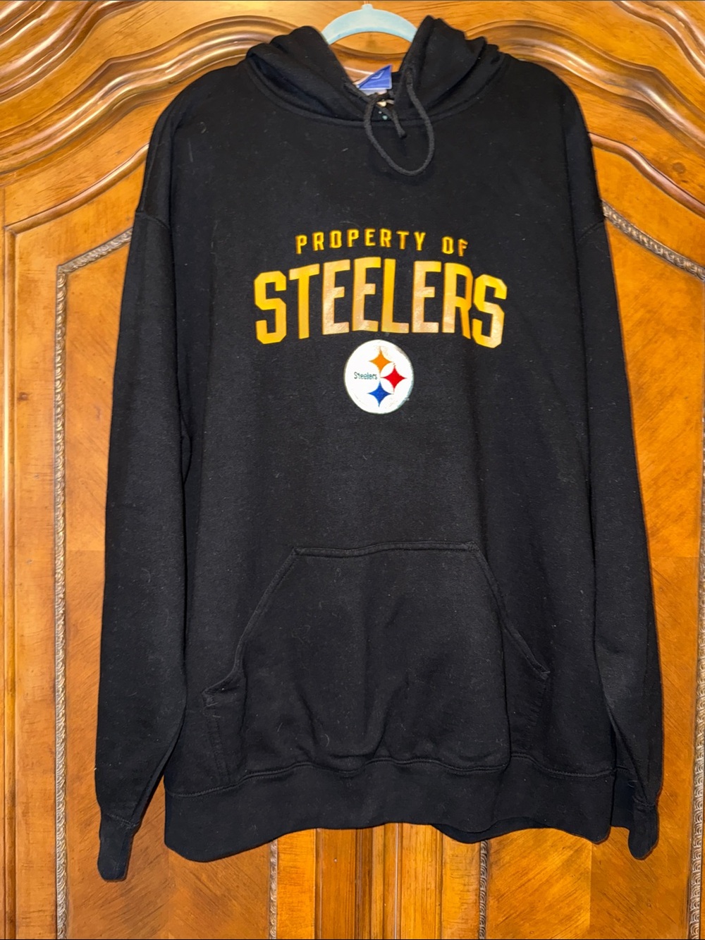 Reebok Black Hoodie with Yellow Steelers Logo